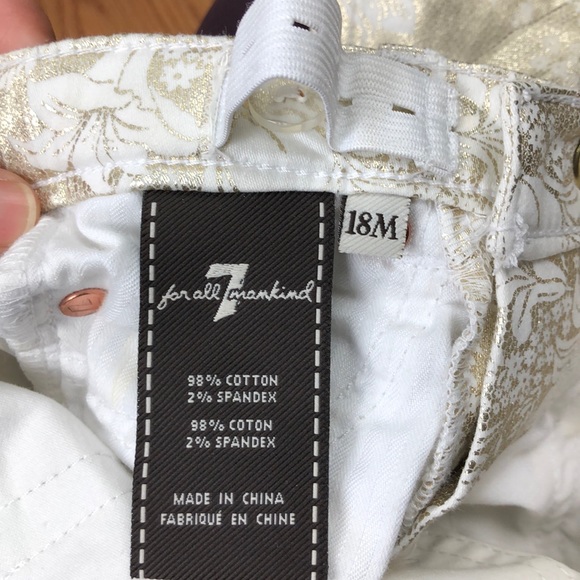 7 For All Mankind White and Gold  Baby Jeans 18M - Picture 6 of 6